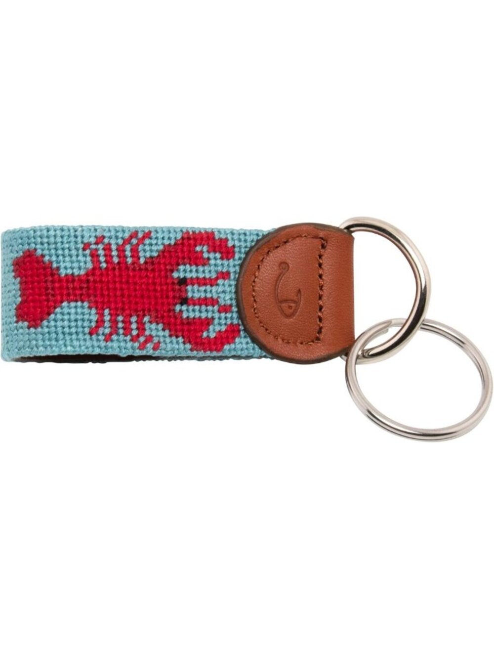 Hand-Stitched Leather Needlepoint Key Fob | Unique Key Chain Accessory - Picture 3 of 6